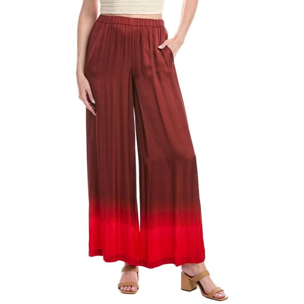 WeWoreWhat Brown to Red Ombre Wide Leg Swim Coverup Pants